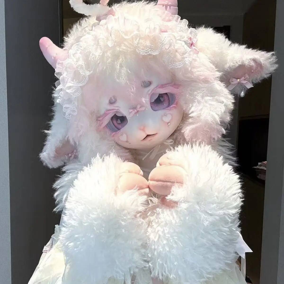 Anime Cosplay Female - Handmade Kig Fursuit Head, Cute Sheep