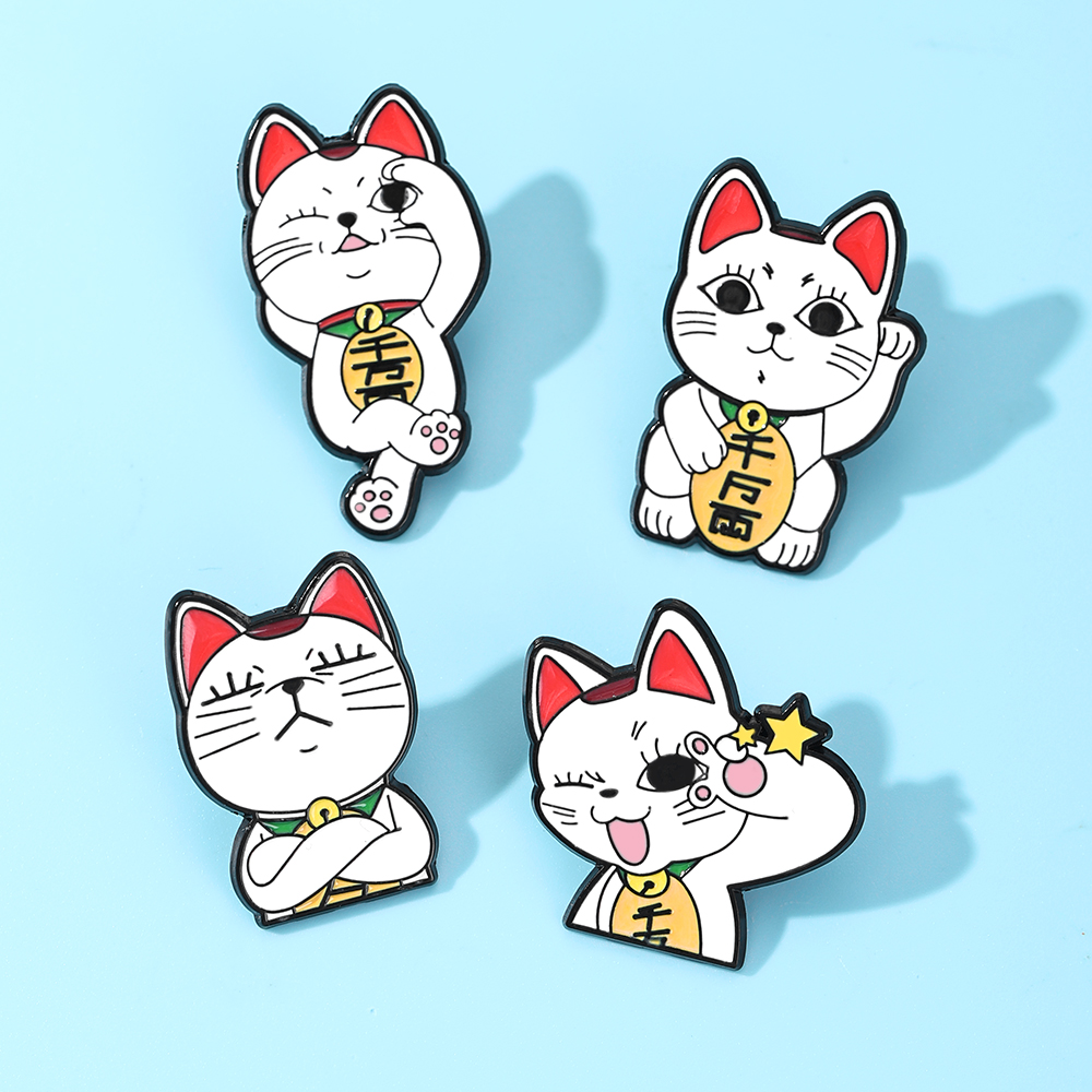 Lucky Cat Enamel Pin Set - 4PC - Naruto Headband Metal avis et prix