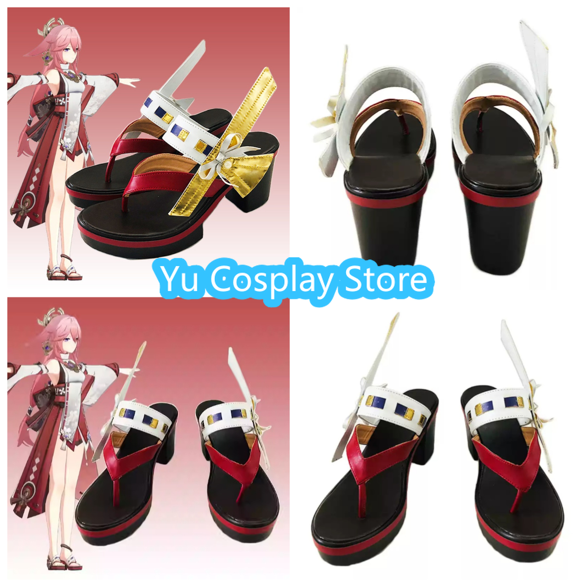 Yae Miko Cosplay Shoes Custom  - Cosplay Anime Yae Miko avis et prix