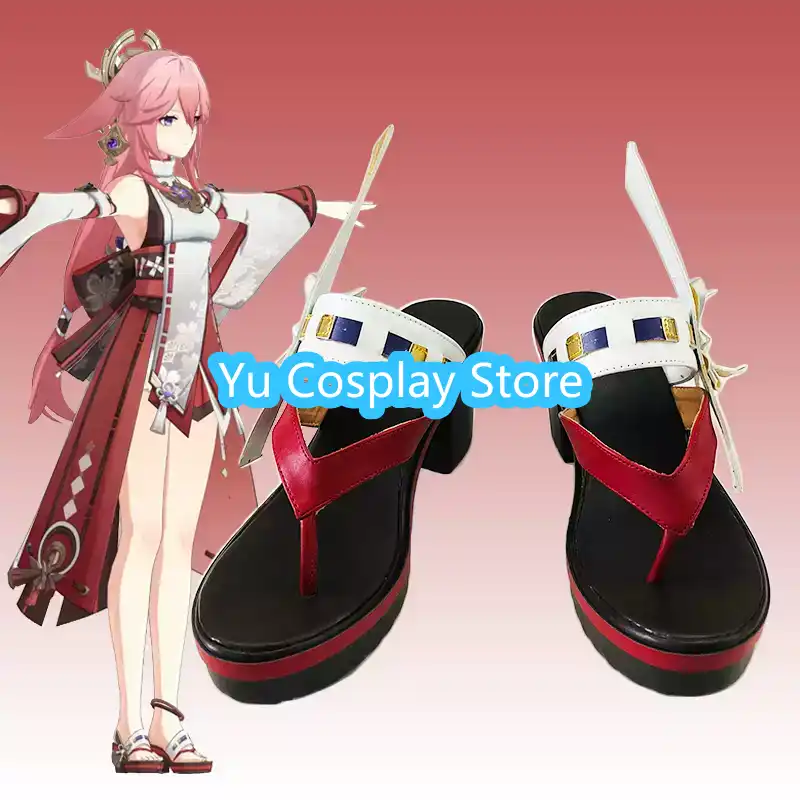 Yae Miko Cosplay Shoes Custom  - Cosplay Anime Yae Miko avis et prix
